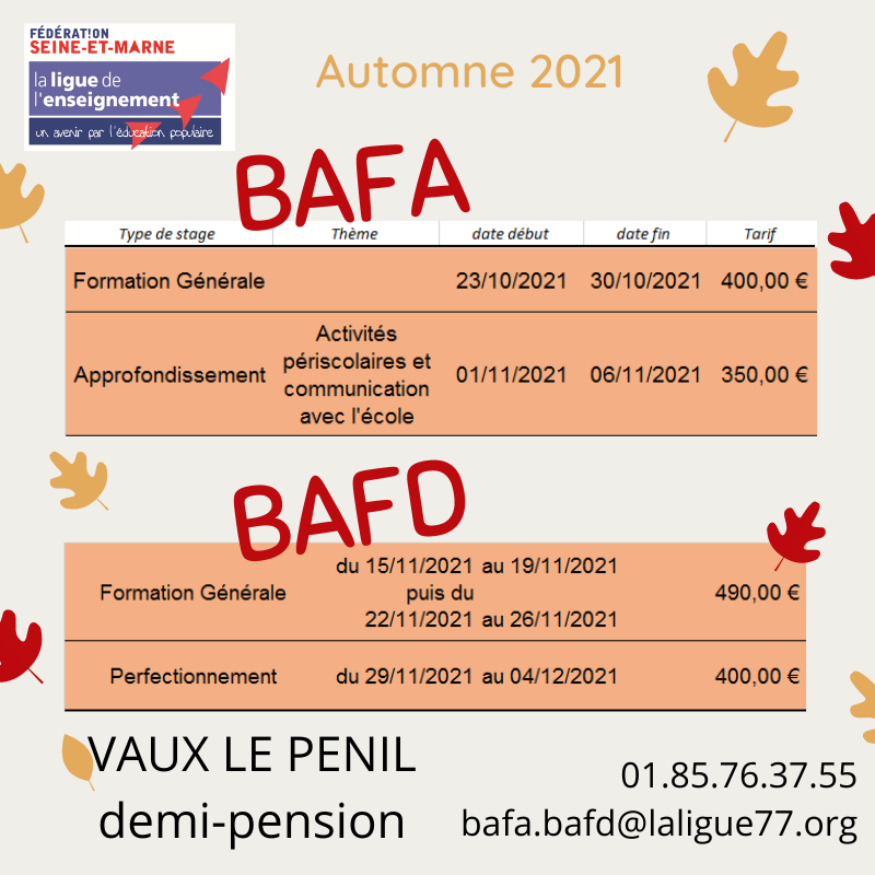 BAFA / BAFD - La Ligue De L'enseignement De Seine-et-Marne